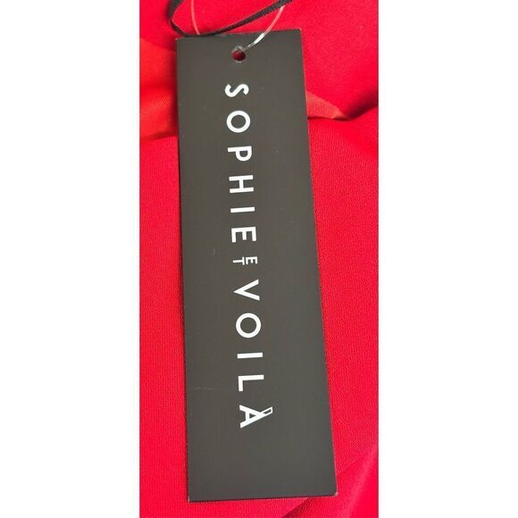 SOPHIE ET VOILA Strapless Crepe Maxi Column Dress in Red Size 38/ US 8 - Picture 8 of 9